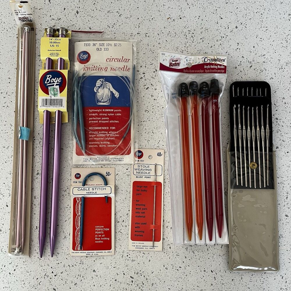 Lot of Assorted Knitting Needles & Accessories Crochet Hooks Assorted Sizes